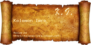 Kelemen Imre névjegykártya