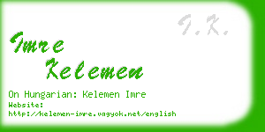 imre kelemen business card